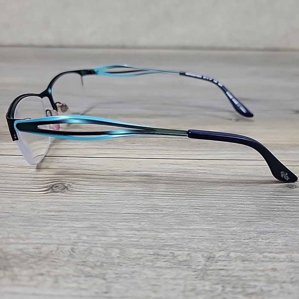 FUZION‎ mod# FUAF65 Eyeglasses Frames Blue Twist  Netal Half Rim 53-17 140mm SST - Picture 3 of 15
